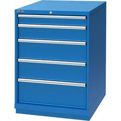 LISTA - 5 Drawer, 60 Compartment Bright Blue Steel Modular Storage Cabinet - Exact Tooling