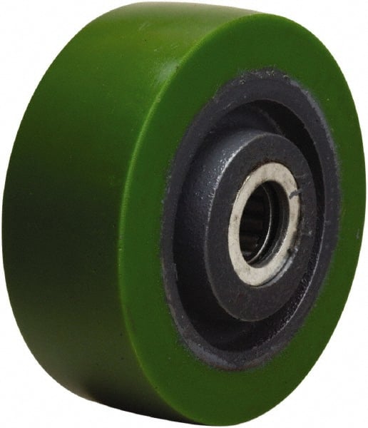 Hamilton - 4 Inch Diameter x 1-1/2 Inch Wide, Polyurethane on Cast Iron Caster Wheel - 675 Lb. Capacity, 1-5/8 Inch Hub Length, 1/2 Inch Axle Diameter, Straight Roller Bearing - Exact Tooling