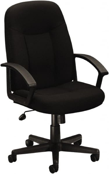 Basyx - 44" High Executive High Back Swivel Tilt Chair - 26" Wide x 33-1/2" Deep, 100% Polyester Seat, Black - Exact Tooling