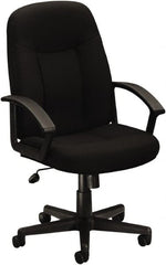 Basyx - 44" High Executive High Back Swivel Tilt Chair - 26" Wide x 33-1/2" Deep, 100% Polyester Seat, Black - Exact Tooling