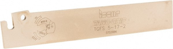 Iscar - 0.685" Blade Height, 1.65mm Blade Width, 110mm OAL, Neutral Cut, Single End Indexable Cut-Off Blade - TGFS Blade, Tang-Grip Series - Exact Tooling