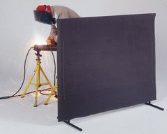 Singer Safety - 8 Ft. Wide x 6 Ft. High, 30 mil Thick Cotton Duck Portable Welding Screen Kit - Olive - Exact Tooling