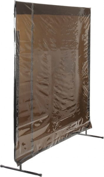 Singer Safety - 6 Ft. Wide x 6 Ft. High, 14 mil Thick Transparent Vinyl Portable Welding Screen Kit - Gray - Exact Tooling