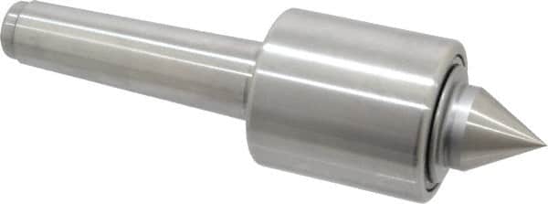 Made in USA - MT4 Taper Shank, 2-1/2" Head Diam 2,890 Lb Capacity Live Center - 2-11/16" Head Length, 1-1/4" Point Diam, 1-1/2" Point Len, 8-5/8" OAL, Standard Point - Exact Tooling