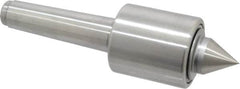 Made in USA - MT4 Taper Shank, 2-1/2" Head Diam 2,890 Lb Capacity Live Center - 2-11/16" Head Length, 1-1/4" Point Diam, 1-1/2" Point Len, 8-5/8" OAL, Standard Point - Exact Tooling
