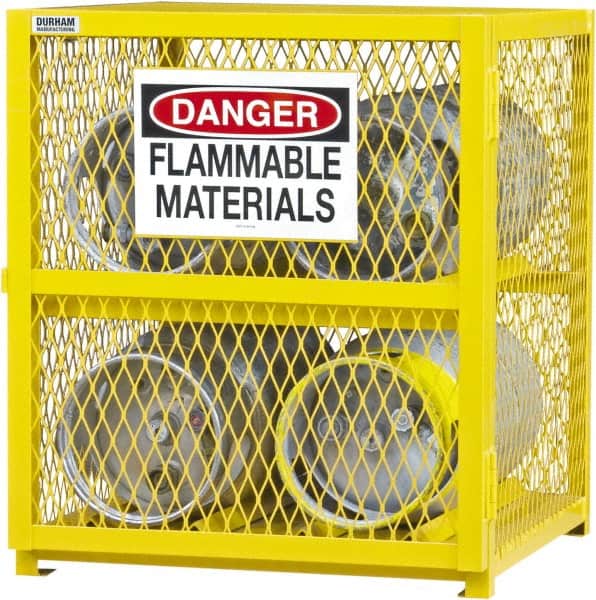 Durham - 1 Shelf Gas Cylinder Storage Cabinet - Steel, 30" Wide x 30" Deep x 35" High - Exact Tooling