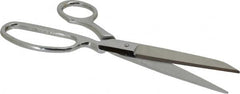 Heritage Cutlery - 4" LOC, 9" OAL Chrome Plated Standard Shears - Right Hand, Metal Bent Handle, For General Purpose Use - Exact Tooling
