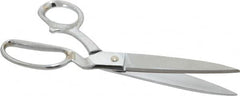 Heritage Cutlery - 4-3/4" LOC, 10" OAL Chrome Plated Standard Shears - Right Hand, Metal Bent Handle, For General Purpose Use - Exact Tooling
