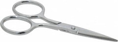 Heritage Cutlery - 1-3/8" LOC, 4" OAL Chrome Plated Double Sharp Point Scissors - Right Hand, Metal Straight Handle, For Sewing - Exact Tooling