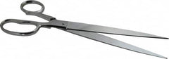 Heritage Cutlery - 7" LOC, 12" OAL Chrome Plated Standard Shears - Right Hand, Metal Straight Handle, For Paper - Exact Tooling