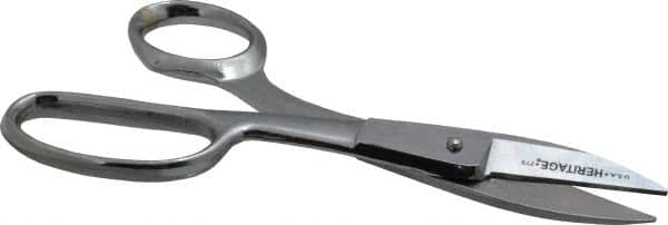 Heritage Cutlery - 2" LOC, 8" OAL Chrome Plated High Leverage Shears - Right Hand, Metal Straight Handle, For General Purpose Use - Exact Tooling