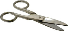 Heritage Cutlery - 1-7/8" LOC, 5-1/4" OAL Carbon Nickel Plated Standard Scissors - Right Hand, Metal Straight Handle, For Electrical - Exact Tooling
