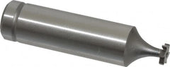 Made in USA - 1/4" Diam x 1/16" Face Width, Cobalt, 6 Teeth, Shank Connection Woodruff Keyseat Cutter - Uncoated, 2-1/16" OAL x 1/2" Shank, Straight Teeth, ANSI 202, Old Standard 201 - Exact Tooling