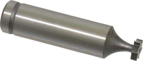 Made in USA - 5/16" Diam x 3/32" Face Width, Cobalt, 6 Teeth, Shank Connection Woodruff Keyseat Cutter - Uncoated, 2-3/32" OAL x 1/2" Shank, Straight Teeth, ANSI 302-1/2, Old Standard 207 - Exact Tooling