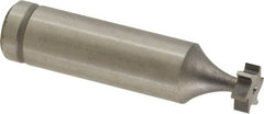 Made in USA - 3/8" Diam x 1/8" Face Width, Cobalt, 6 Teeth, Shank Connection Woodruff Keyseat Cutter - Uncoated, 2-1/8" OAL x 1/2" Shank, Straight Teeth, ANSI 403, Old Standard 213 - Exact Tooling