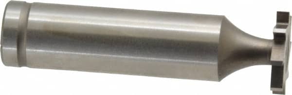 Made in USA - 5/8" Diam x 3/32" Face Width, Cobalt, 8 Teeth, Shank Connection Woodruff Keyseat Cutter - Uncoated, 2-3/32" OAL x 1/2" Shank, Straight Teeth, ANSI 305, Old Standard 4 - Exact Tooling