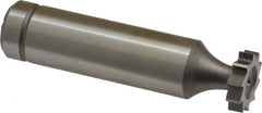 Made in USA - 1/2" Diam x 1/8" Face Width, Cobalt, 10 Teeth, Shank Connection Woodruff Keyseat Cutter - Uncoated, 2-1/8" OAL x 1/2" Shank, Straight Teeth, ANSI 404, Old Standard 3 - Exact Tooling