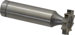 Made in USA - 3/4" Diam x 1/8" Face Width, Cobalt, 10 Teeth, Shank Connection Woodruff Keyseat Cutter - Uncoated, 2-1/8" OAL x 1/2" Shank, Straight Teeth, ANSI 406, Old Standard 7 - Exact Tooling