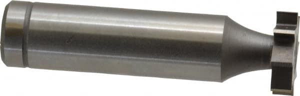 Made in USA - 5/8" Diam x 5/32" Face Width, Cobalt, 8 Teeth, Shank Connection Woodruff Keyseat Cutter - Uncoated, 2-5/32" OAL x 1/2" Shank, Straight Teeth, ANSI 505, Old Standard 6 - Exact Tooling