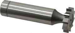 Made in USA - 3/4" Diam x 5/32" Face Width, Cobalt, 10 Teeth, Shank Connection Woodruff Keyseat Cutter - Uncoated, 2-5/32" OAL x 1/2" Shank, Straight Teeth, ANSI 506, Old Standard 8 - Exact Tooling