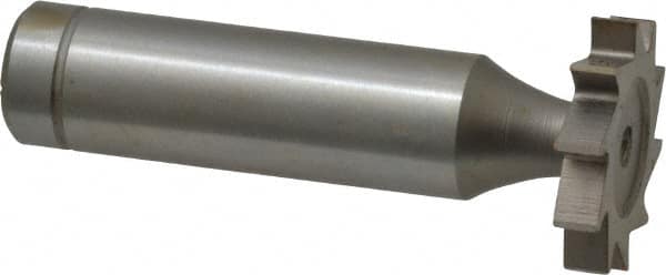 Made in USA - 7/8" Diam x 5/32" Face Width, Cobalt, 10 Teeth, Shank Connection Woodruff Keyseat Cutter - Uncoated, 2-5/32" OAL x 1/2" Shank, Straight Teeth, ANSI 507, Old Standard 10 - Exact Tooling