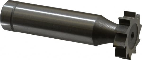 Made in USA - 3/4" Diam x 3/16" Face Width, Cobalt, 10 Teeth, Shank Connection Woodruff Keyseat Cutter - Uncoated, 2-3/16" OAL x 1/2" Shank, Straight Teeth, ANSI 606, Old Standard 9 - Exact Tooling