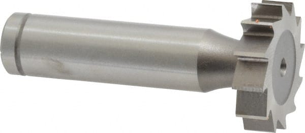 Made in USA - 1" Diam x 1/4" Face Width, Cobalt, 12 Teeth, Shank Connection Woodruff Keyseat Cutter - Uncoated, 2-1/4" OAL x 1/2" Shank, Straight Teeth, ANSI 808, Old Standard 15 - Exact Tooling