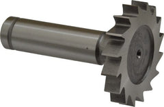 Made in USA - 1-1/2" Diam x 1/4" Face Width, Cobalt, 16 Teeth, Shank Connection Woodruff Keyseat Cutter - Uncoated, 2-1/4" OAL x 1/2" Shank, Straight Teeth, ANSI 812, Old Standard 24 - Exact Tooling