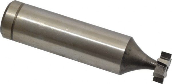 Made in USA - 3/8" Diam x 1/8" Face Width, Cobalt, 6 Teeth, Shank Connection Woodruff Keyseat Cutter - Uncoated, 2-1/8" OAL x 1/2" Shank, Staggered Teeth, ANSI 403, Old Standard 213 - Exact Tooling