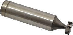 Made in USA - 3/8" Diam x 1/8" Face Width, Cobalt, 6 Teeth, Shank Connection Woodruff Keyseat Cutter - Uncoated, 2-1/8" OAL x 1/2" Shank, Staggered Teeth, ANSI 403, Old Standard 213 - Exact Tooling