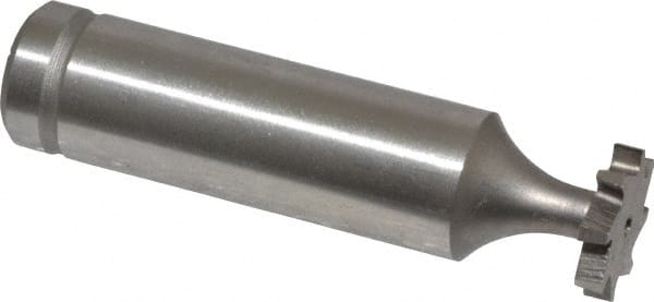 Made in USA - 1/2" Diam x 3/32" Face Width, Cobalt, 8 Teeth, Shank Connection Woodruff Keyseat Cutter - Uncoated, 2-3/32" OAL x 1/2" Shank, Staggered Teeth, ANSI 304, Old Standard 2 - Exact Tooling