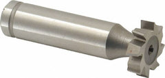 Made in USA - 3/4" Diam x 3/16" Face Width, Cobalt, 8 Teeth, Shank Connection Woodruff Keyseat Cutter - Uncoated, 2-3/16" OAL x 1/2" Shank, Staggered Teeth, ANSI 606, Old Standard 9 - Exact Tooling