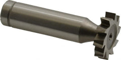 Made in USA - 7/8" Diam x 3/16" Face Width, Cobalt, 10 Teeth, Shank Connection Woodruff Keyseat Cutter - Uncoated, 2-3/16" OAL x 1/2" Shank, Staggered Teeth, ANSI 607, Old Standard 11 - Exact Tooling