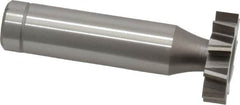 Made in USA - 7/8" Diam x 7/32" Face Width, Cobalt, 10 Teeth, Shank Connection Woodruff Keyseat Cutter - Uncoated, 2-7/32" OAL x 1/2" Shank, Staggered Teeth, ANSI 707, Old Standard 12 - Exact Tooling