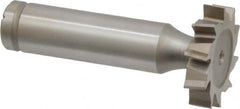 Made in USA - 1" Diam x 7/32" Face Width, Cobalt, 10 Teeth, Shank Connection Woodruff Keyseat Cutter - Uncoated, 2-7/32" OAL x 1/2" Shank, Staggered Teeth, ANSI 708, Old Standard 14 - Exact Tooling