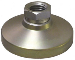 Gibraltar - 907 kg Capacity, M24 Thread, 47.6mm OAL, Steel Stud, Tapped Pivotal Socket Mount Leveling Pad - 101mm Base Diam, Rubber Pad, 35mm Hex - Exact Tooling
