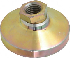 Gibraltar - 7400 Lb Capacity, 3/4-10 Thread, 1-1/2" OAL, Zinc Stud, Tapped Pivotal Socket Mount Leveling Mount - 3" Base Diam, Zinc Pad, 1-1/16" Hex - Exact Tooling