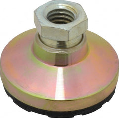 Gibraltar - 3750 Lb Capacity, 1/2-13 Thread, 1-1/8" OAL, Zinc Stud, Tapped Pivotal Socket Mount Leveling Mount - 1-7/8" Base Diam, Steel Pad, 3/4" Hex - Exact Tooling
