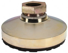 Gibraltar - 5550 Lb Capacity, 3/4-10 Thread, 1-1/2" OAL, Zinc Stud, Tapped Pivotal Socket Mount Leveling Mount - 3" Base Diam, Steel Pad, 1-1/16" Hex - Exact Tooling