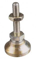 Gibraltar - M6 Bolt Thread, Studded Pivotal Stud Mount Leveling Pad & Mount - 68 Max Lb Capacity, 19mm Base Diam, 25mm Thread Length - Exact Tooling