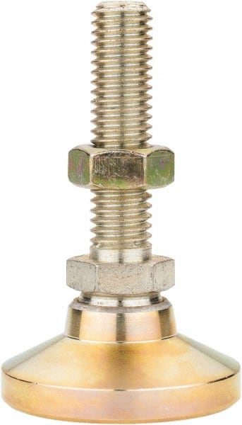 Gibraltar - 1/2-13 Bolt Thread, Studded Pivotal Stud Mount Leveling Pad & Mount - 5,000 Max Lb Capacity, 1-7/8" Base Diam - Exact Tooling