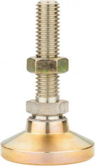Gibraltar - 1/2-13 Bolt Thread, Studded Pivotal Stud Mount Leveling Pad & Mount - 5,000 Max Lb Capacity, 1-7/8" Base Diam - Exact Tooling