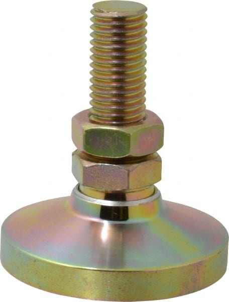 Gibraltar - 3/4-10 Bolt Thread, Studded Pivotal Stud Mount Leveling Pad & Mount - 7,400 Max Lb Capacity, 3" Base Diam - Exact Tooling