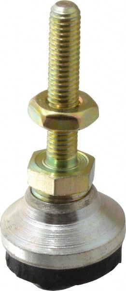 Gibraltar - 10-32 Bolt Thread, Studded Pivotal Stud Mount Leveling Pad & Mount - 150 Max Lb Capacity, 3/4" Base Diam - Exact Tooling