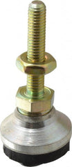 Gibraltar - 10-32 Bolt Thread, Studded Pivotal Stud Mount Leveling Pad & Mount - 150 Max Lb Capacity, 3/4" Base Diam - Exact Tooling
