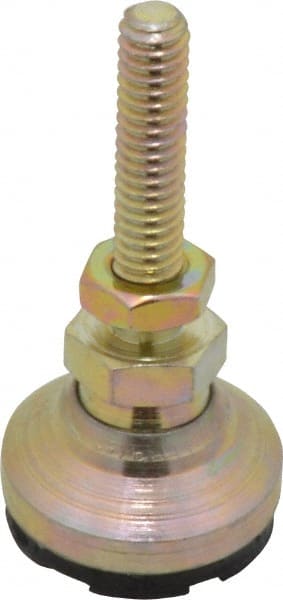 Gibraltar - 1/4-20 Bolt Thread, Studded Pivotal Stud Mount Leveling Pad & Mount - 200 Max Lb Capacity, 1" Base Diam - Exact Tooling