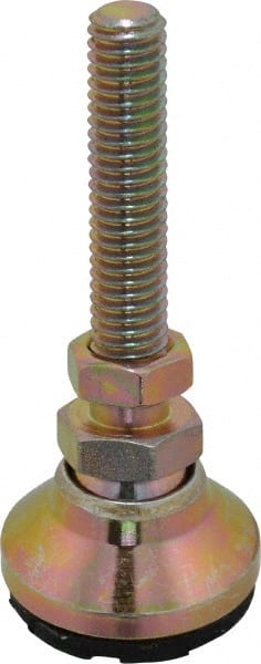 Gibraltar - 3/8-16 Bolt Thread, Studded Pivotal Stud Mount Leveling Pad & Mount - 300 Max Lb Capacity, 1-1/4" Base Diam - Exact Tooling