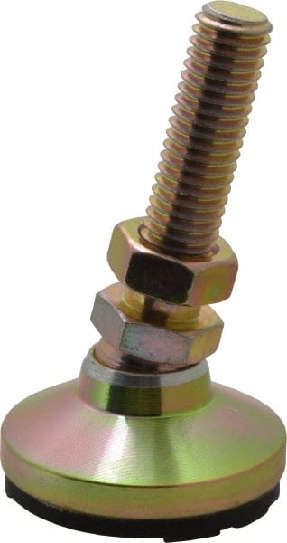 Gibraltar - 1/2-13 Bolt Thread, Studded Pivotal Stud Mount Leveling Pad & Mount - 700 Max Lb Capacity, 1-7/8" Base Diam - Exact Tooling