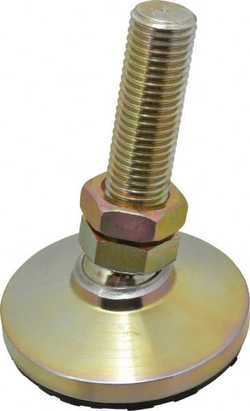 Gibraltar - 1-8 Bolt Thread, Studded Pivotal Stud Mount Leveling Pad & Mount - 2,000 Max Lb Capacity, 4" Base Diam - Exact Tooling