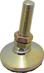 Gibraltar - 1-8 Bolt Thread, Studded Pivotal Stud Mount Leveling Pad & Mount - 2,000 Max Lb Capacity, 4" Base Diam - Exact Tooling